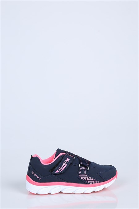 LacivertFuşya Cırtlı Çocuk Spor Ayakkabı 209139