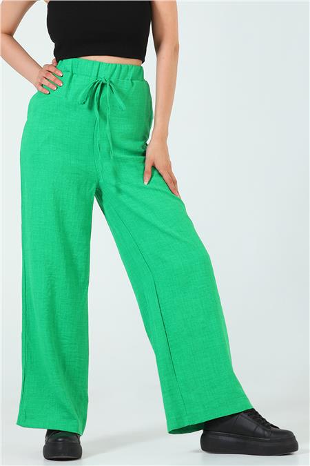 Kadın Bel Lastikli Salaş Pantolon Yeşil 502156 - tozlu.com