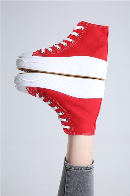 Kadın Converse Günlük Spor Ayakkabı Kırmızı 493177 - tozlu.com