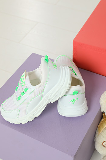 Beyaz Neon Yeşil Çocuk Anaroklu Aqua Günlük Spor Ayakkabı 479840