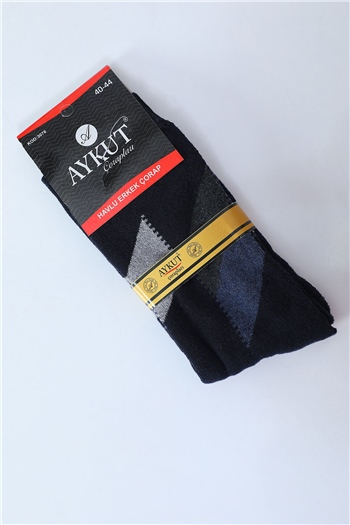 Erkek Desenli Havlu Çorap (40-44 Uyumludur) Lacivert 491901