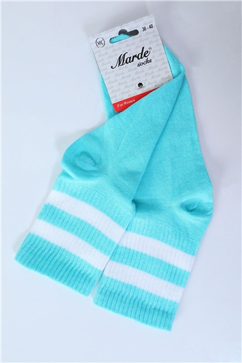 Kadın Cizgili Kolej Çorap (36-40 Uyumludur) Mint