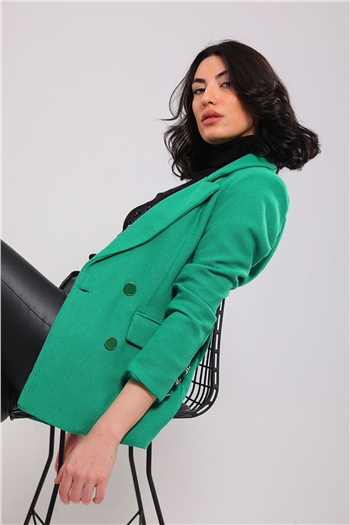 Kadın Sahte Cepli Blazer Ceket Yeşil 492200