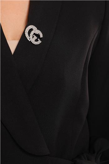 Kadın Yan Bağlamalı Astarlı Blazer Ceket Siyah