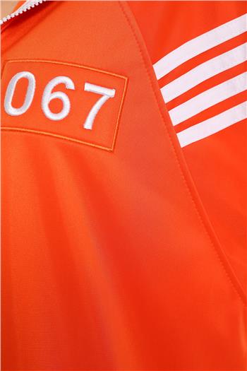 Kadın Yan Şerit Detaylı Bel Lastikli Kapişonlu Eşofman Takımı Orange