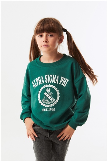 Yeşil Kız Çocuk Salaş Sweatshirt