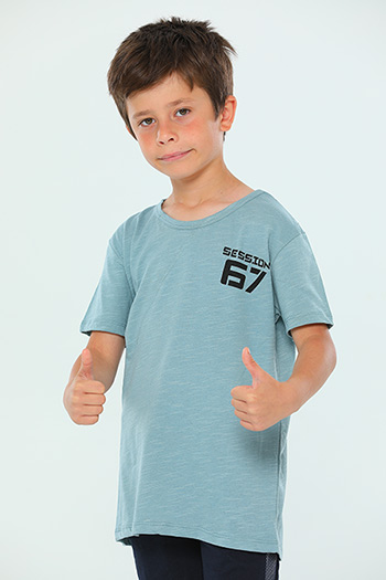 KoyuMint Bisiklet Yaka Kısa Kollu Erkek Çocuk T-shirt 449622
