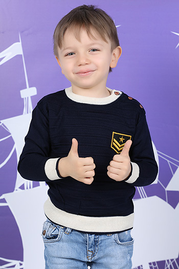 Omuz Düğmeli Erkek Çocuk Triko Kazak