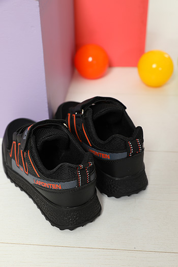 SiyahOrange Çocuk Anaroklu Cırtlı Günlük Spor Ayakkabı
