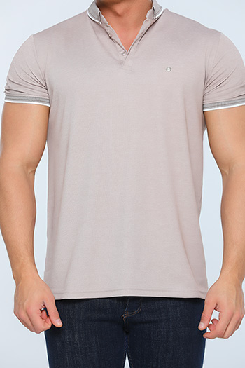 Vizon Erkek Likralı Polo Yaka Kol Lastikli T-shirt