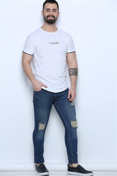 Laci Tint Yırtıklı Bay Jeans Pantolon 207751