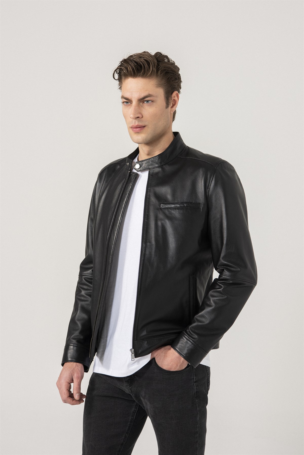 Billie Leather Studded Biker Jacket Black | ALLSAINTS Canada