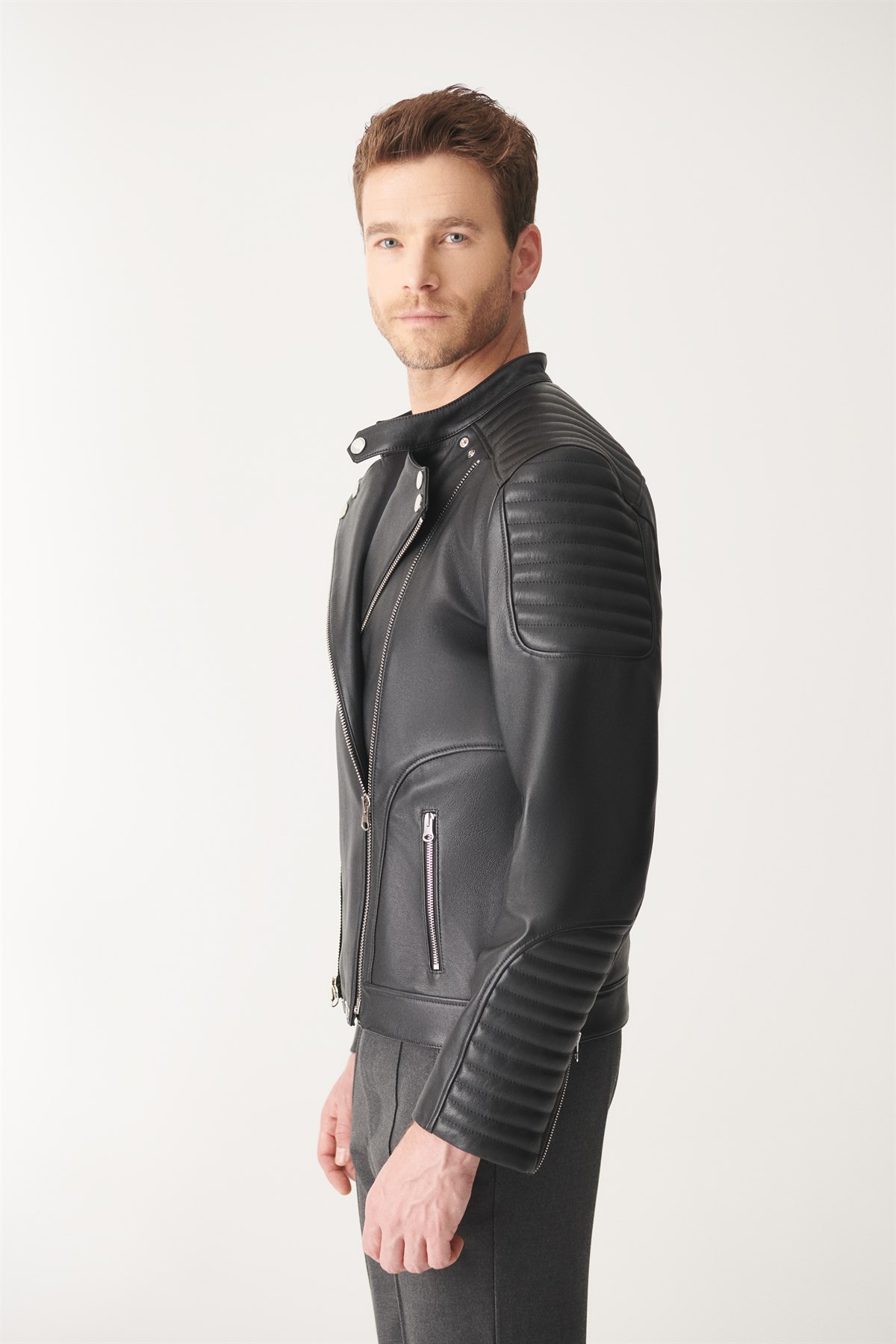 SOSA Black Biker Leather Jacket | Men's Leather Jacket Models