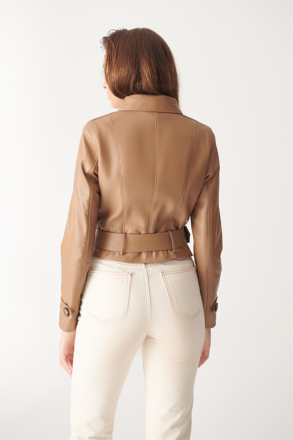AMARA Light Brown Sport Leather Jacket | Women's Leather Jacket Models