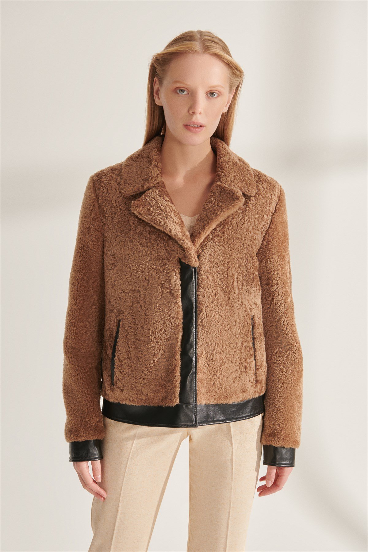 AVA Women's Brown Shearling Leather Jacket | Women's Shearling Leather  Jacket Models