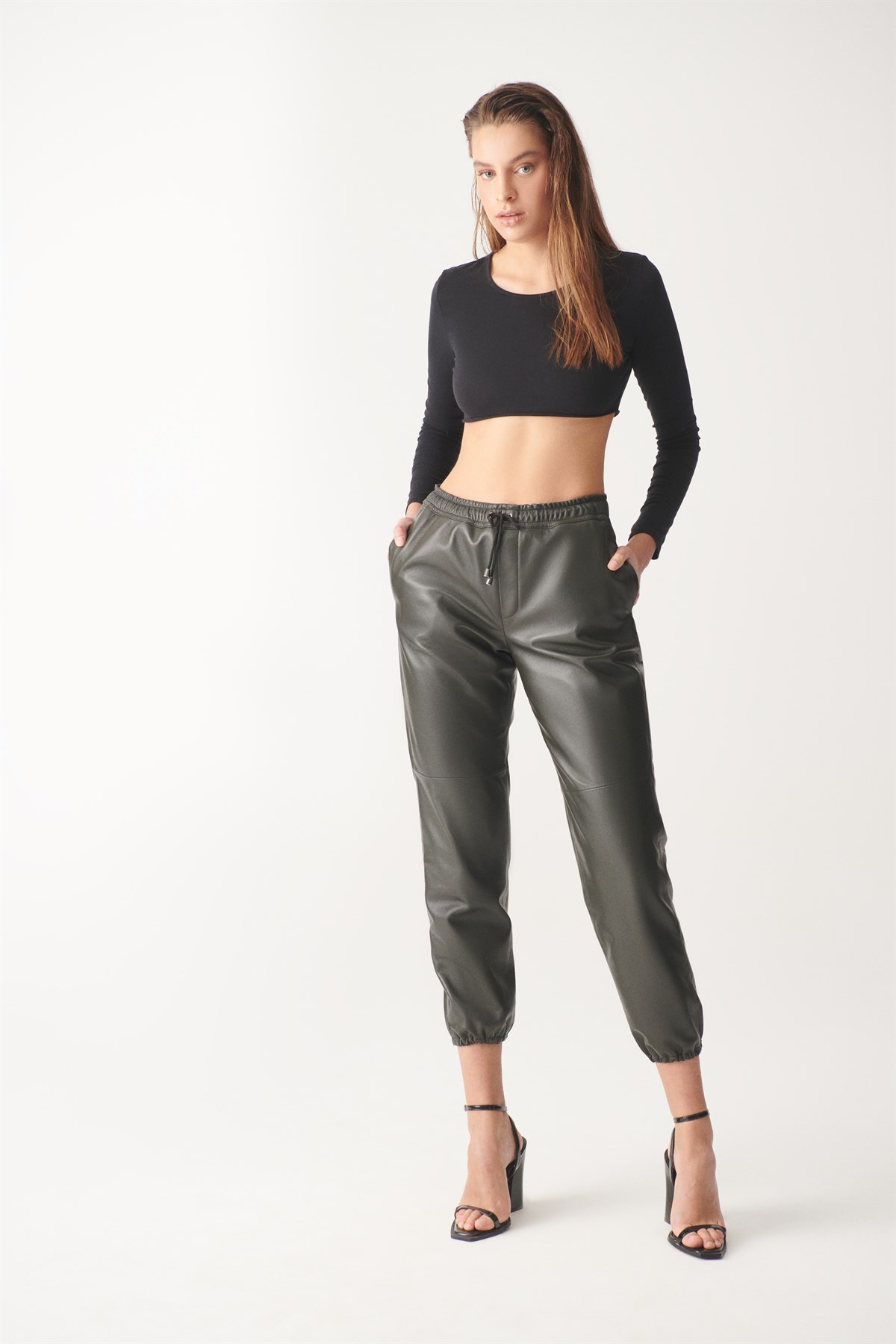 Green Sport Leather Pants | Women's Leather Pants