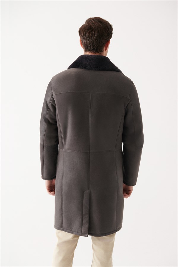 Harrison Brown Fur Long Coat - Men's Long Coat - Abbraci