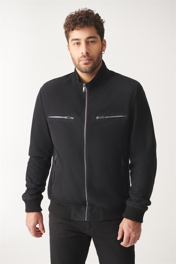 ASPEN Black Sport Suede Leather Jacket | Men's Suede Leather Jacket