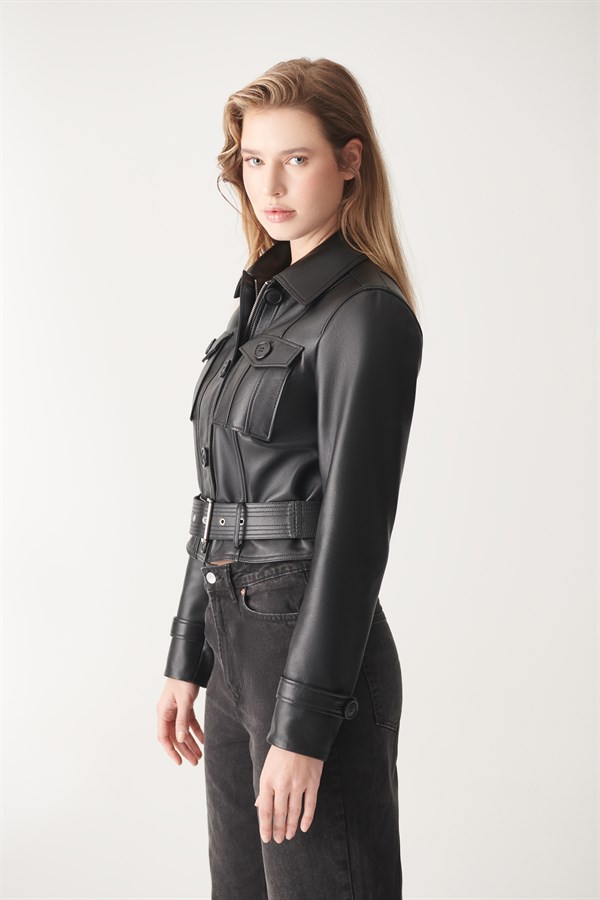 AMARA Black Sport Leather Jacket | Women's Leather Jacket Models
