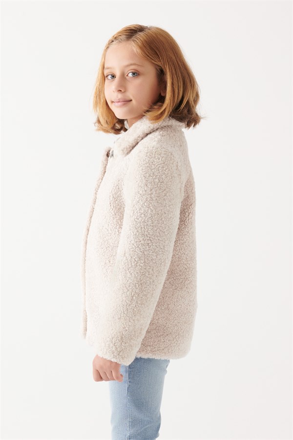 ANNA Girls White Shearling Jacket | Girls Leather and Shearling Jacket ...