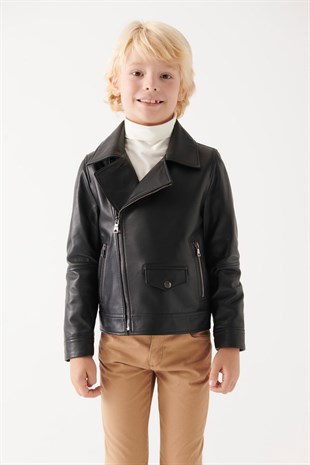 Boy leather bomber jacket hi-res stock photography and images - Alamy
