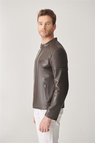 MEN'S LEATHER JACKETJAMES Brown Sport Leather Jacket