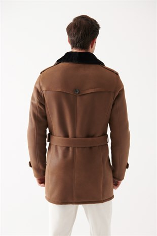 MEN'S COAT-GILBERTO Men Brown Shearling Coat