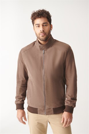 MEN SUEDE JACKETHARDY Brown Sport Suede Leather Jacket