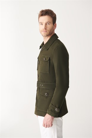 OLIVER Green Suede Safari Jacket | Men's Suede Leather Jacket