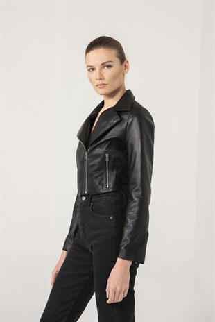 Eliza Women Biker Black Leather Jacket | Women's Leather Jacket