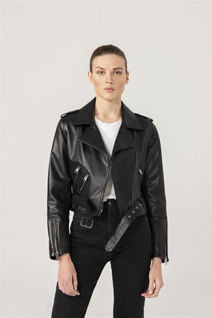 SELENA Women Biker Black Leather Jacket | Women's Leather Jacket