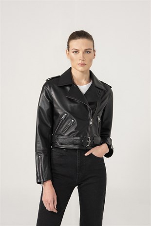 SELENA Women Biker Black Leather Jacket | Women's Leather Jacket