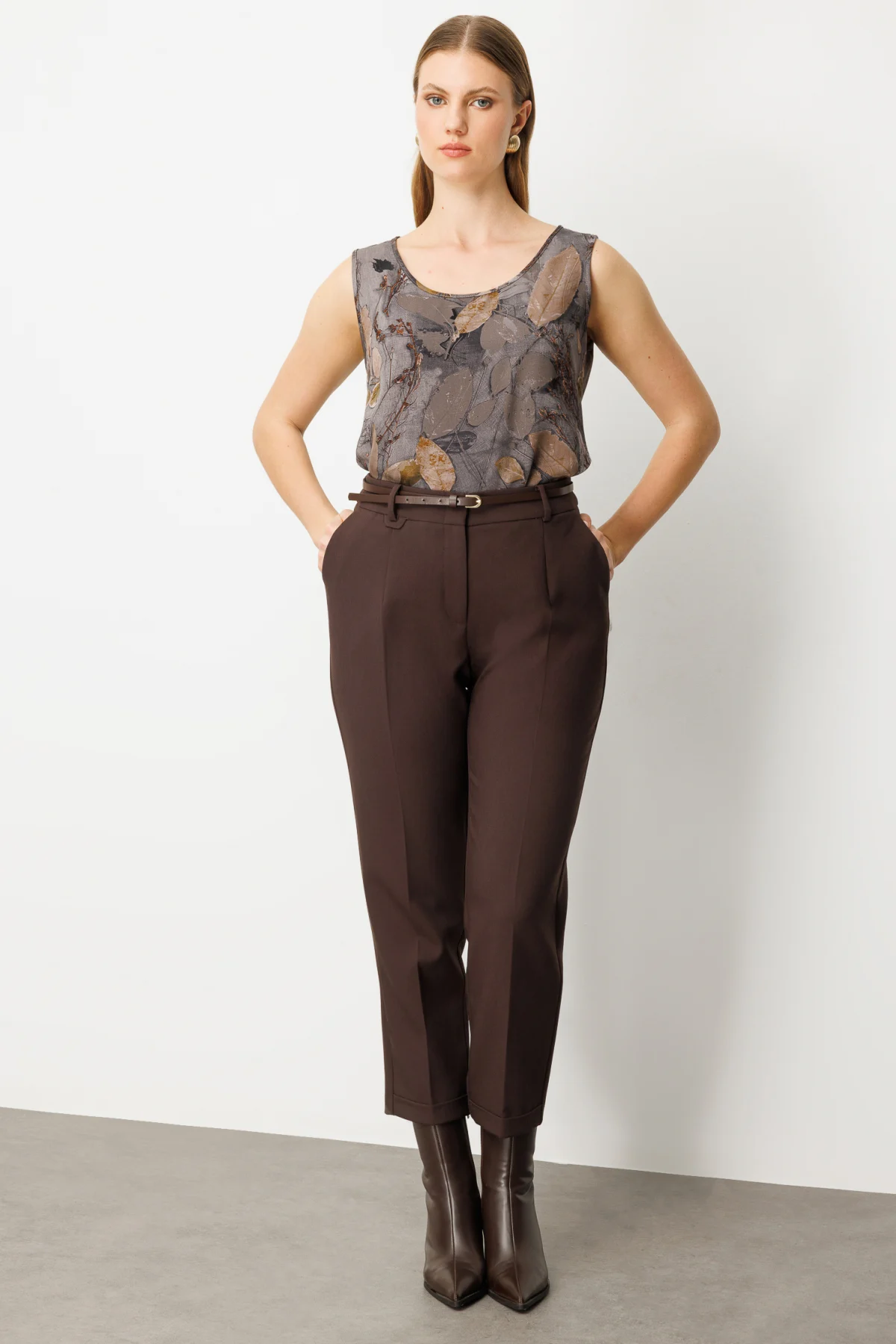 2025 SONBAHAREkol Beli Kemerli Bol Paça PantolonEKOL4905701005