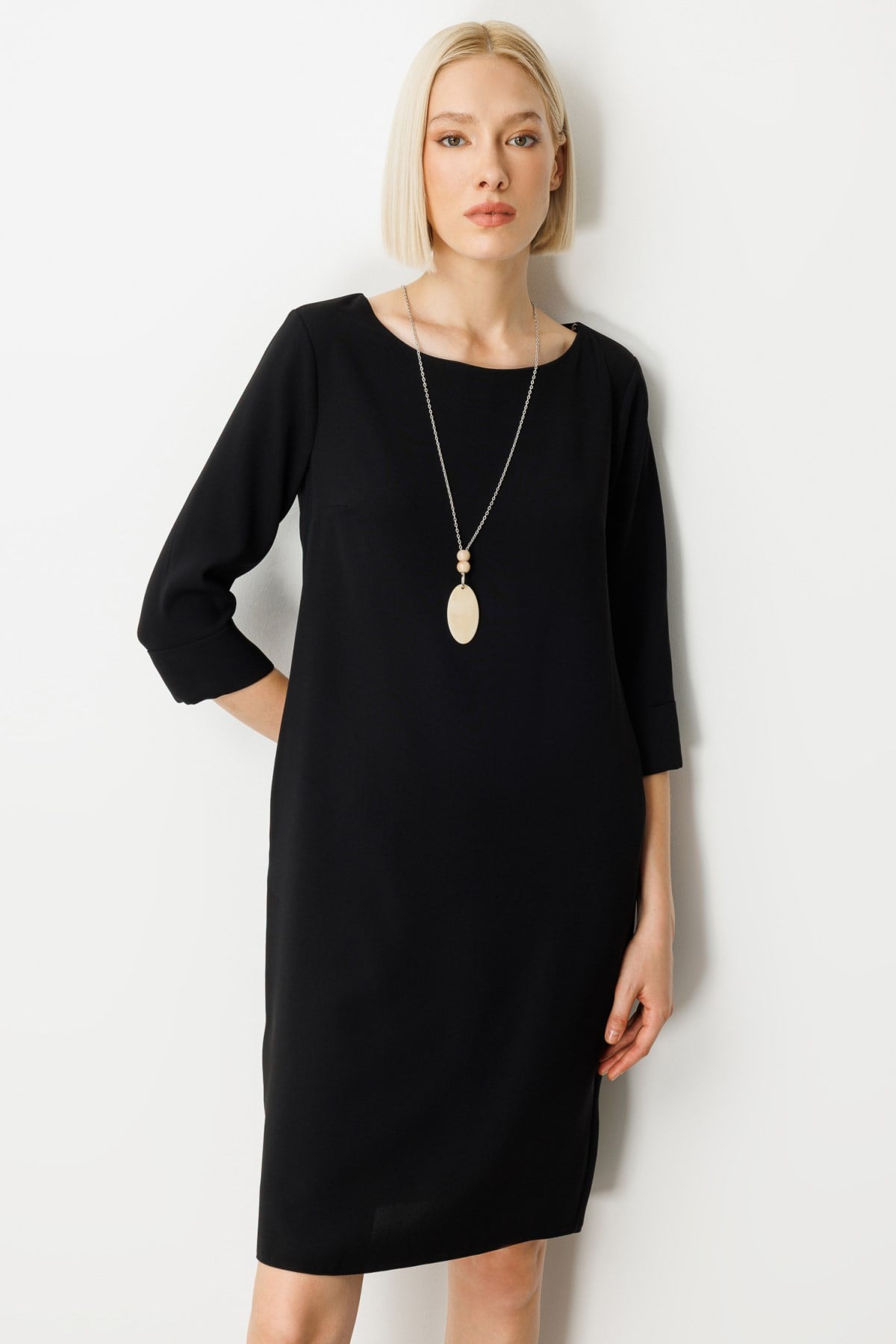 2026 İlkbaharMI ELBİSE GENIS SIFIR YAKA TURUVAKAR KOL KREPMI5054980077