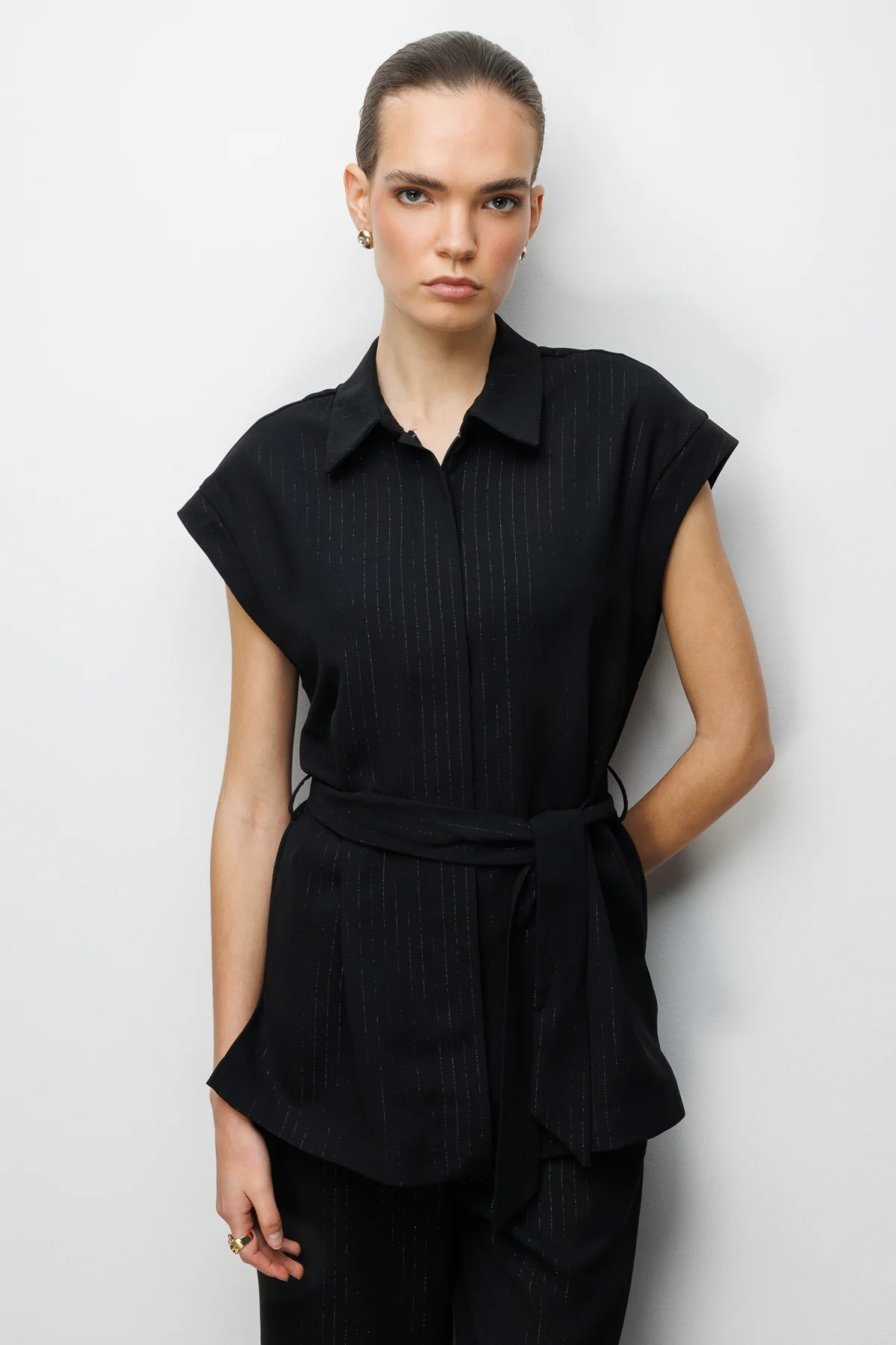 2026 İlkbaharOn Fashion YELEK ÇİZGİLİ ÖNÜ FERMUARLI BELİ KUŞAKLION FASHION5012774900