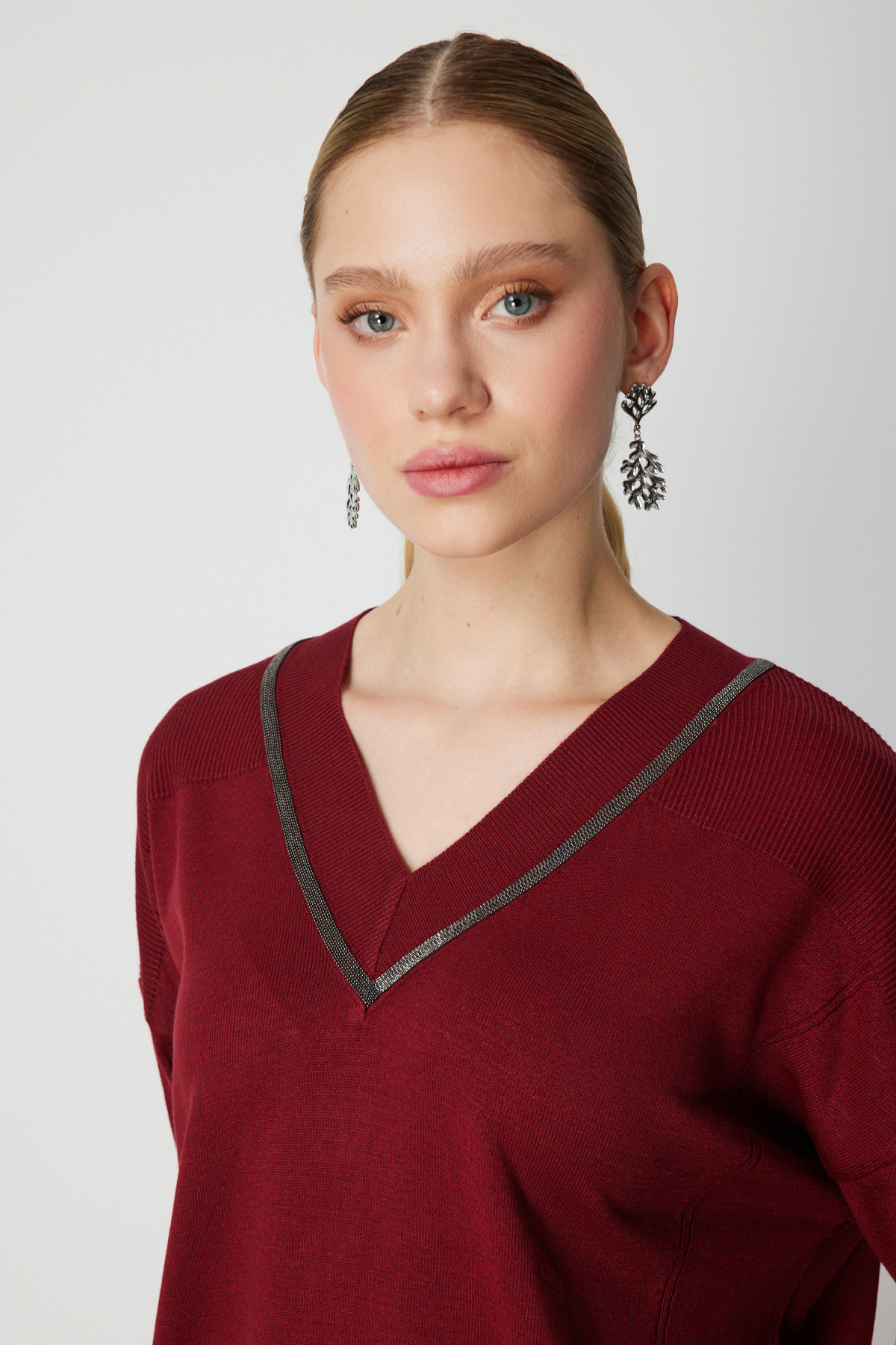 2026 KIŞOn V Yaka Taşlı Triko KazakON FASHION4912765311