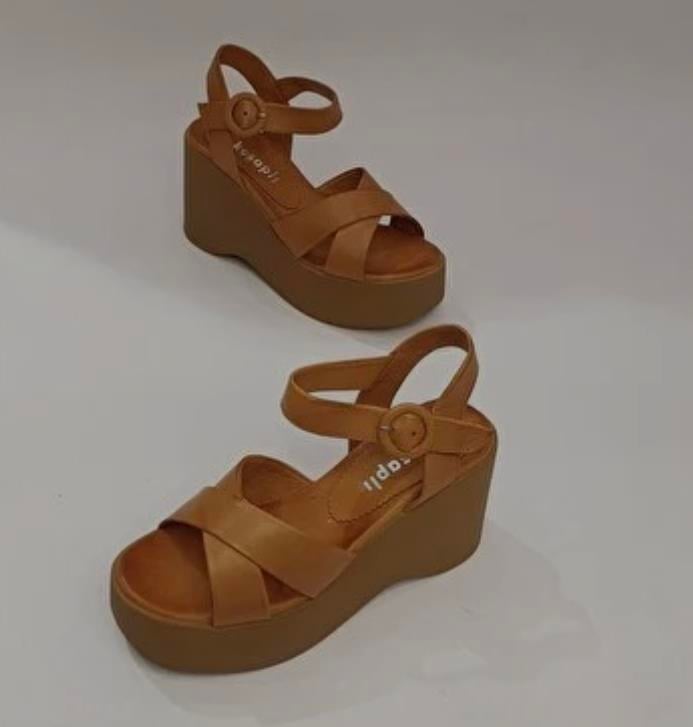 hakiki deri dolgu taban sandalet