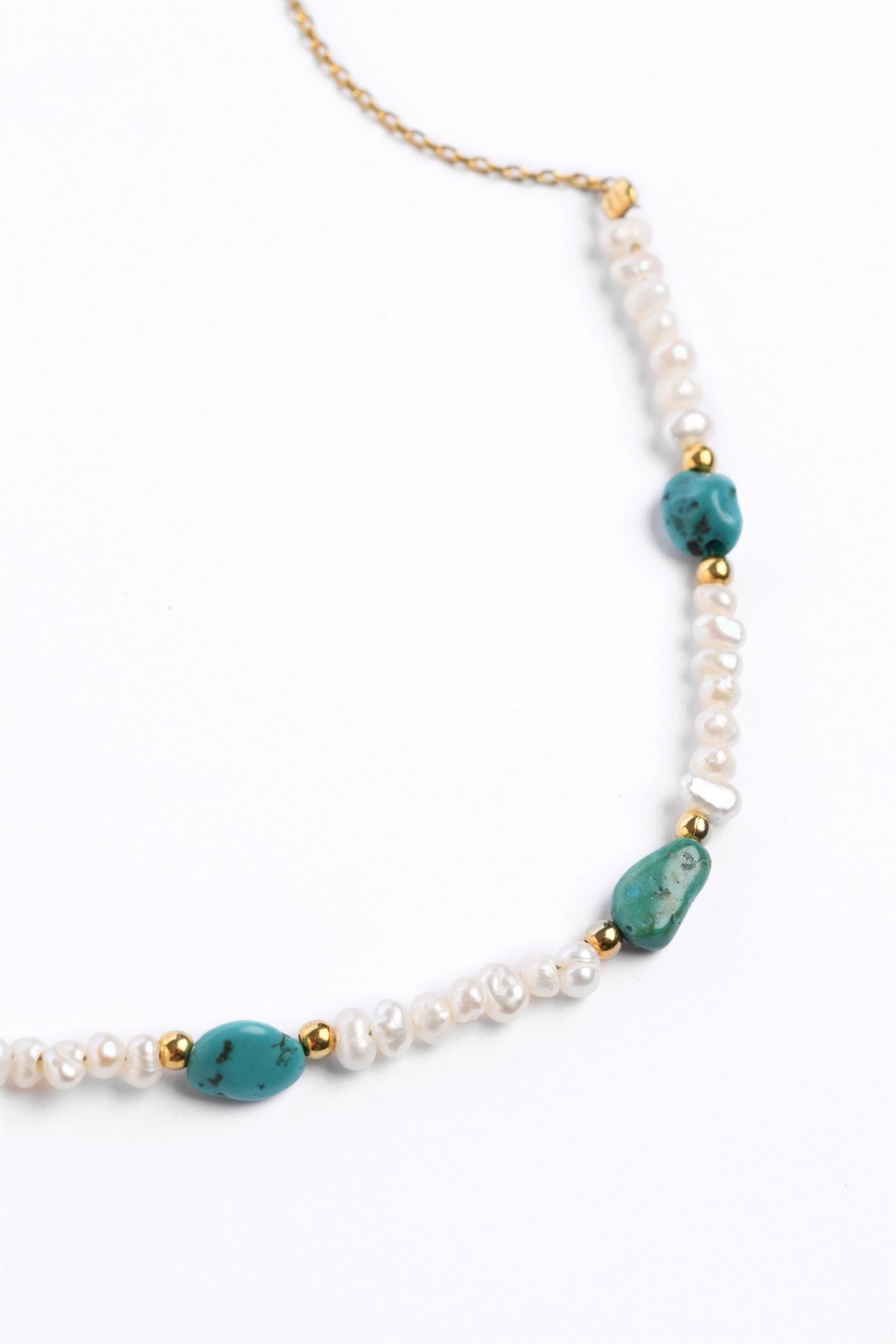 İnci Firuze Altın Kolye