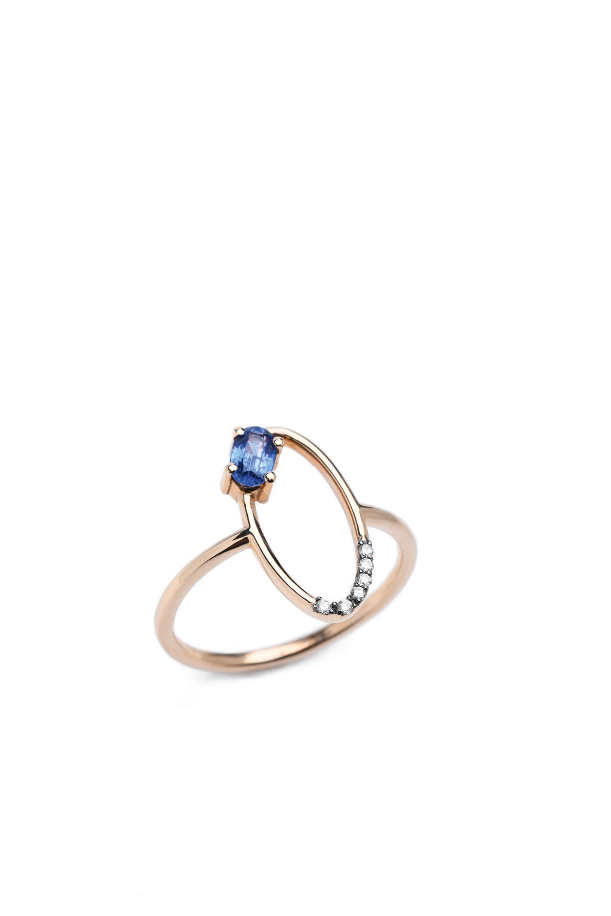 Safir Oval Altın Yüzük