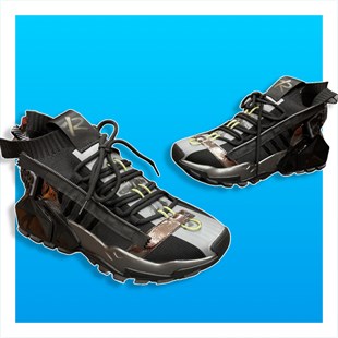 GUJAMEN Siyah 22y497 Bağcıklı Kalın Taban Erkek Sneaker Spor Ayakkabı