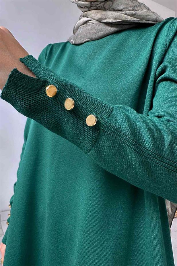 A Form Işıltılı Merserize Tunik - Zümrüt