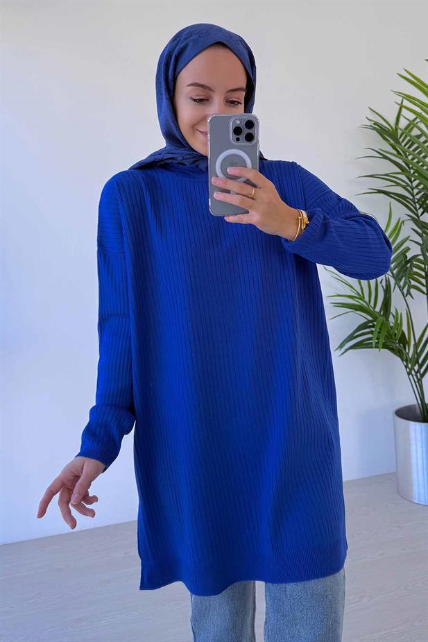 Anje Triko Tunik - Saks Mavi