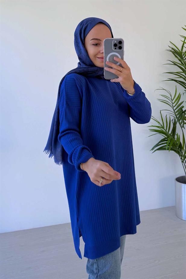 Anje Triko Tunik - Saks Mavi