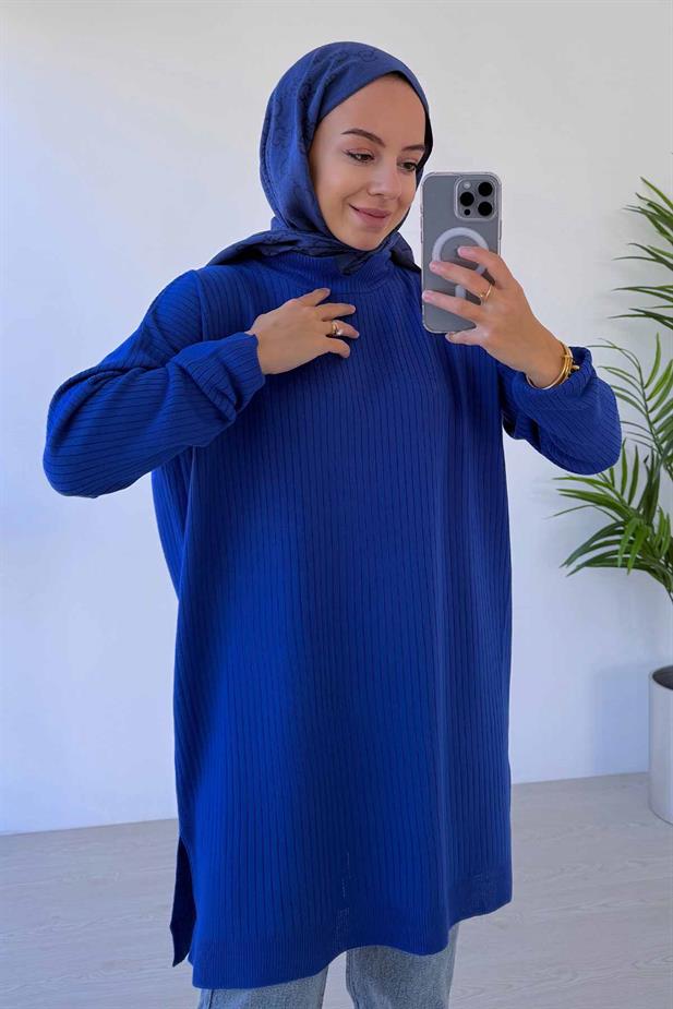 Anje Triko Tunik - Saks Mavi