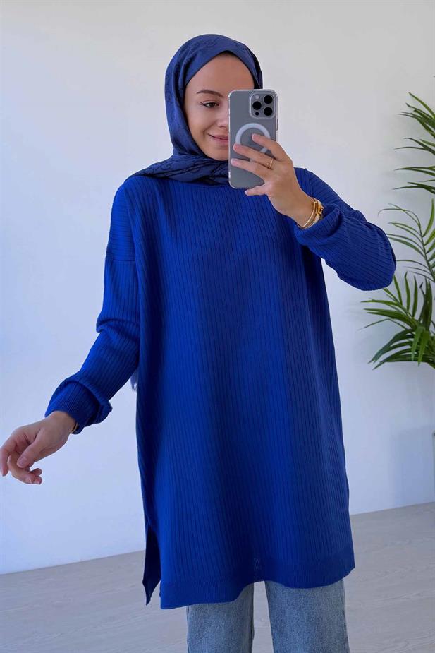 Anje Triko Tunik - Saks Mavi