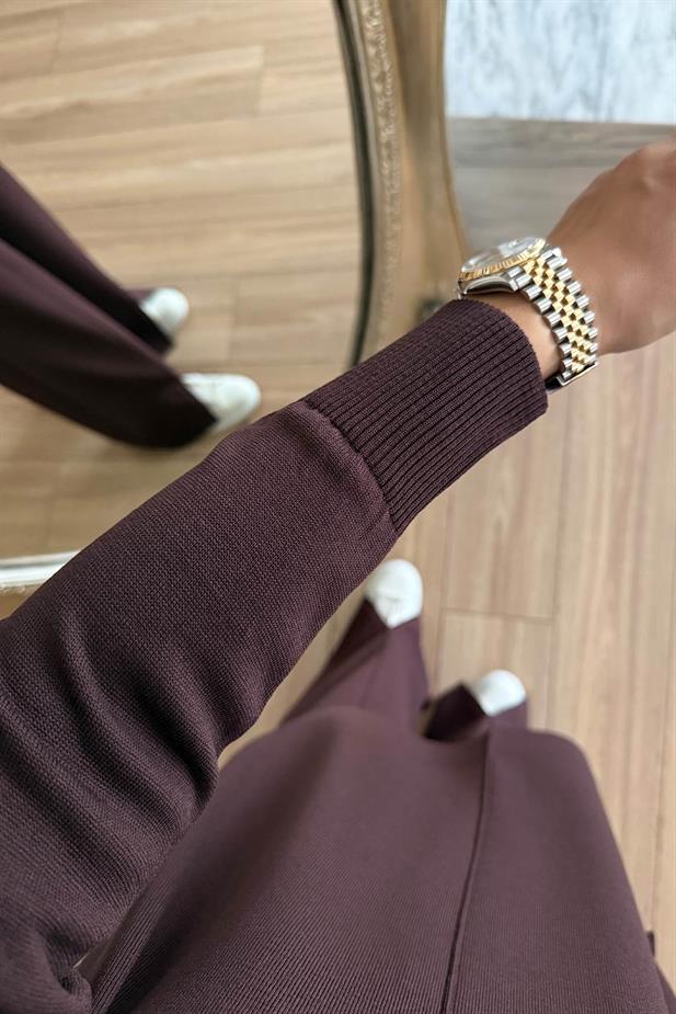Arlena Premium Rayon Takım - Kahverengi
