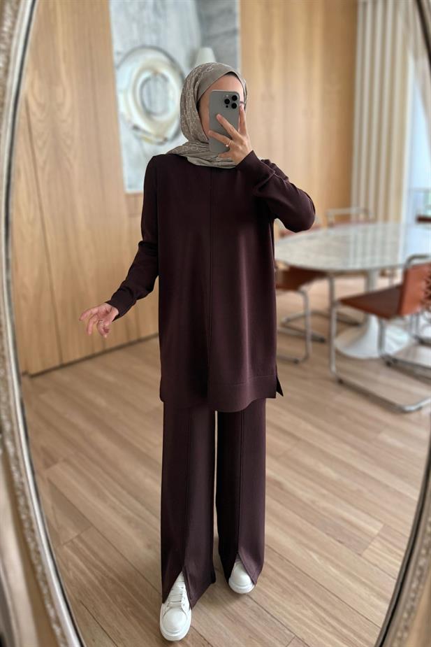 Arlena Premium Rayon Takım - Kahverengi