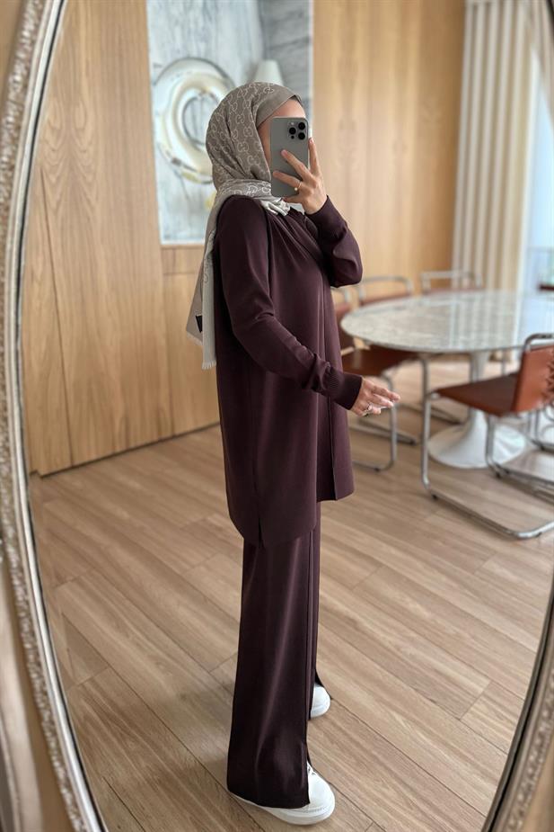 Arlena Premium Rayon Takım - Kahverengi
