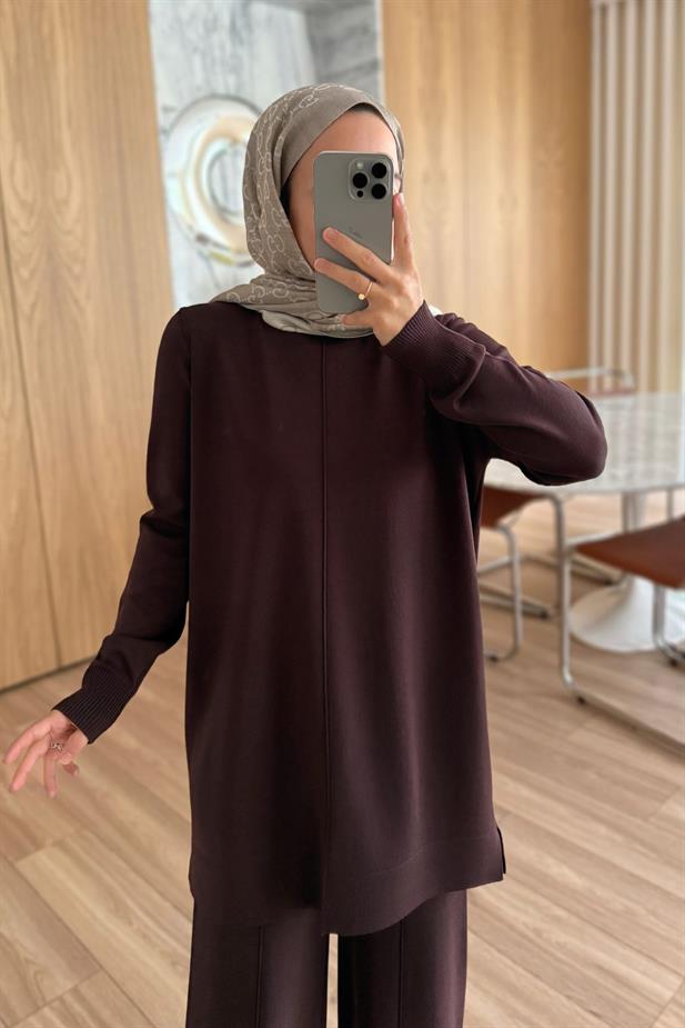 Arlena Premium Rayon Takım - Kahverengi