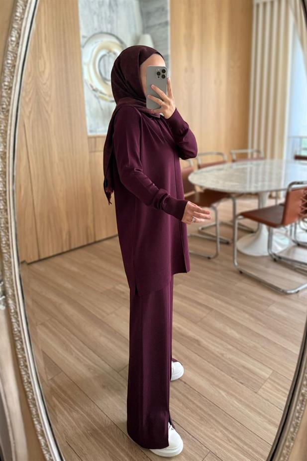 Arlena Premium Rayon Takım - Mürdüm